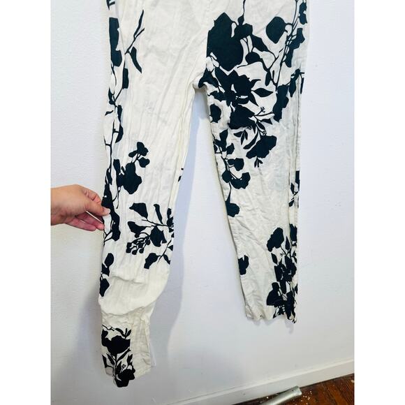 CAROLINA K Off-White Black Floral Abstract Design Zai Button Fly Trousers Size S - Picture 5 of 15